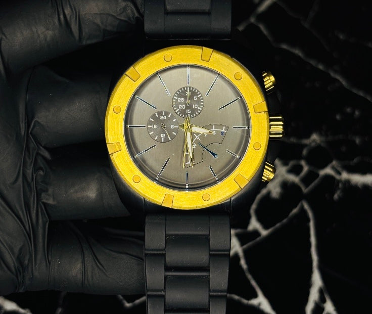 Technosport Black Golden Blaze Watch
