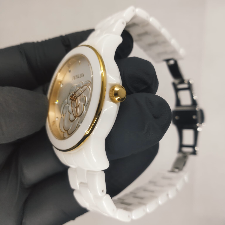 Fenlon Women Japan-Mov Ceramic Watch