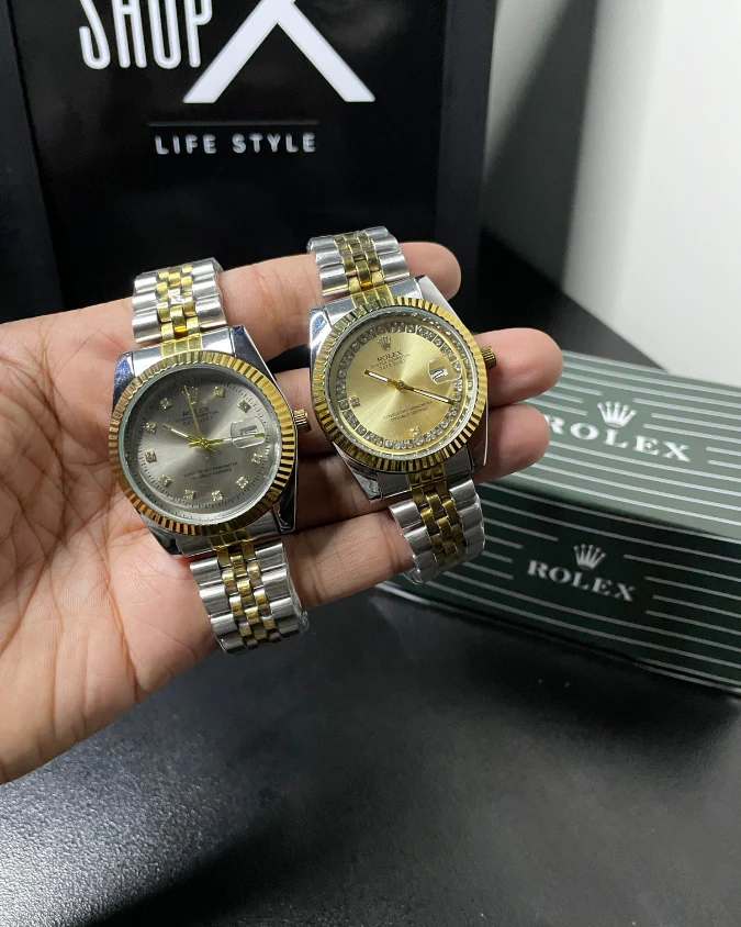 Rollie Gold Plated Dual Shade Watches