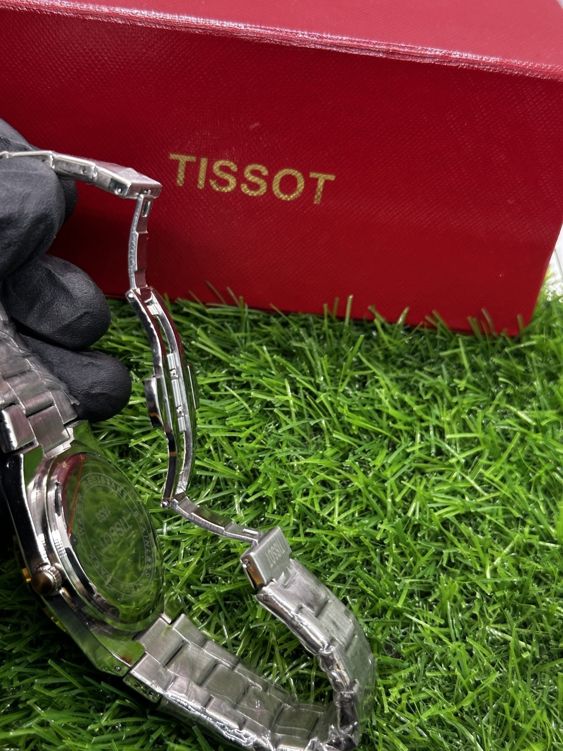 Tissot PRX Silver Stainless Steel Black and Gold