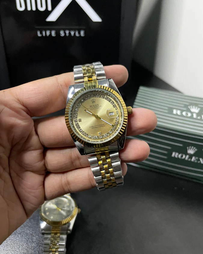 Rollie Gold Plated Dual Shade Watches